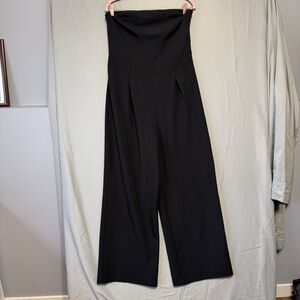 ACW Womens Strapless Wide Leg Jumpsuit Size L Black Event Occasion Boho READ